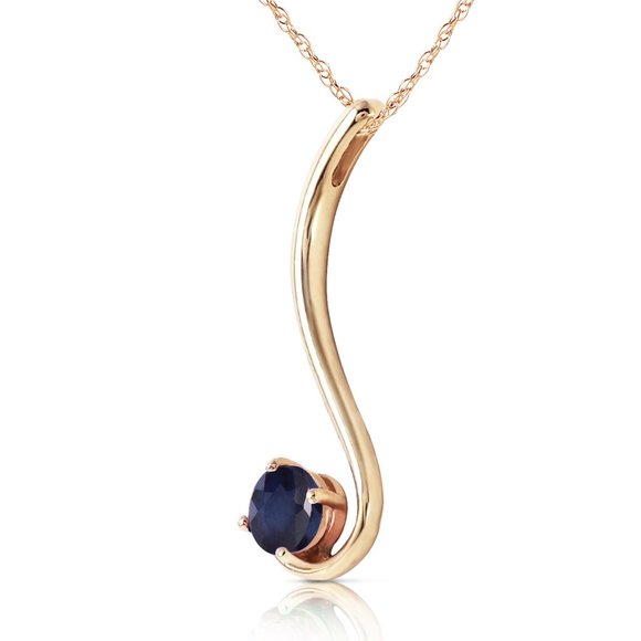 14K. SOLID GOLD NECKLACE WITH NATURAL SAPPHIRE
